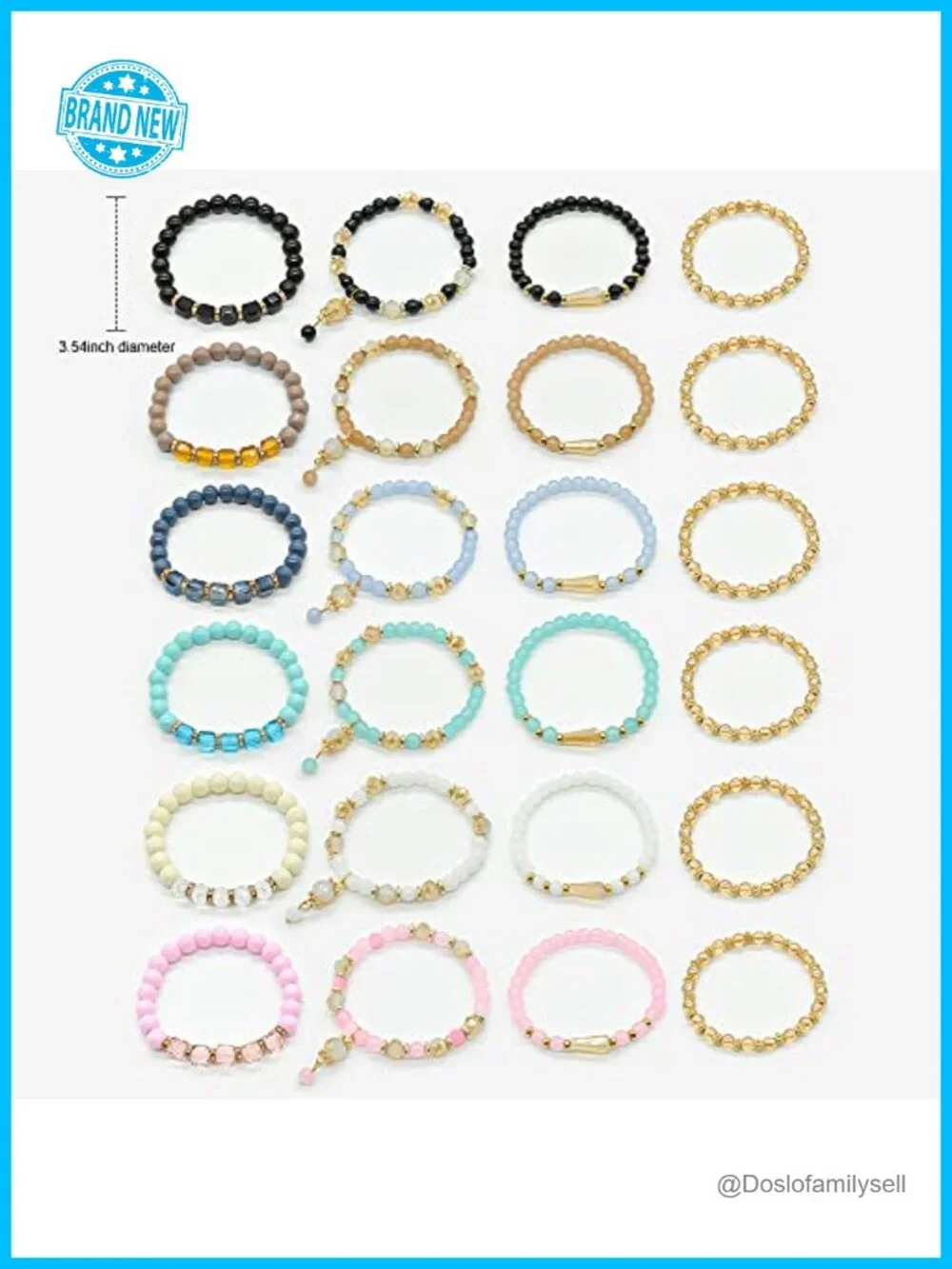6 Sets Stackable Stretch Beaded Bracelets Bohemian Jewelry Set